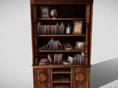 Bookshelf Free low-poly 3D model