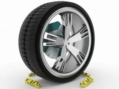 ORTAS CAR WHEEL RIM 113 GAME READY WHEEL RIM TIRE 3D model
