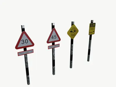 Sign Boards 3D model purchase