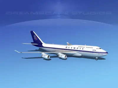 Boeing 747-400 Olympic Air 3D model