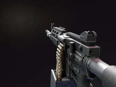 FightLite MCR Beltfed AR15 Low-poly 3D model