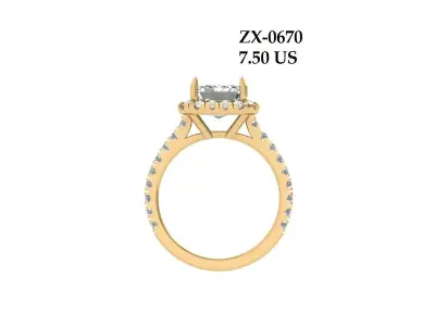 Emerald Art Deco Ring 3D print model 22