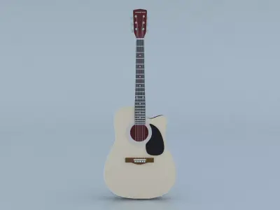 Acoustic Steel Strings guitar Game asset 3D model