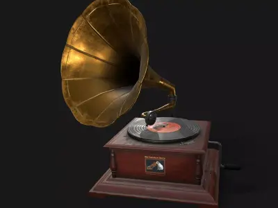 Gramophone Low-poly 3D model shop