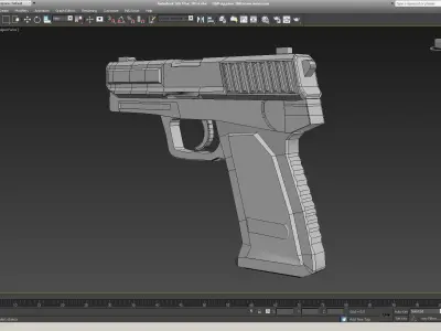 USP-9mm gun Low-poly 3D model