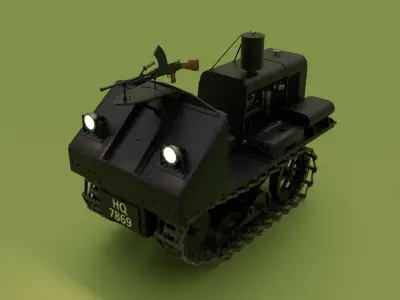 Vickers Carden Lloyd Utility Tractor Low-poly 3D model