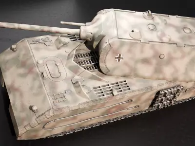Panzer VIII Maus - German Heavy Tank Low-poly 3D model