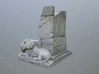 Lion Throne Low-poly 3D model get