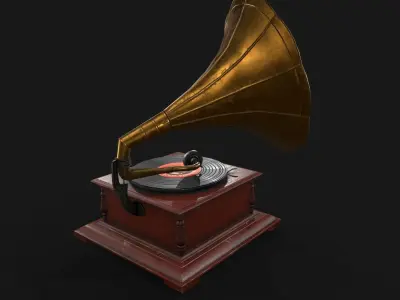 Gramophone Low-poly 3D model shop
