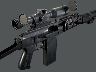 VSK-94 sniper rifle Low-poly 3D model