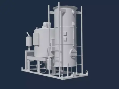 Industrial Boiler Low-poly 3D model