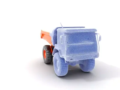Orange Dump Truck model pack Low-poly 3D model