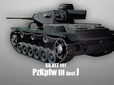 PzKpfw III - Panzer 3 - Ausf J Blender 3D Models 3D model