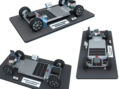 Electric vehicle chassis 3D model buy