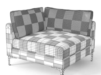 Corner Armchair Low-poly 3D model