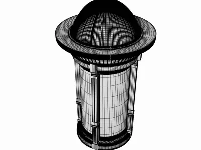 Vintage Round Street Billboard Free 3D model