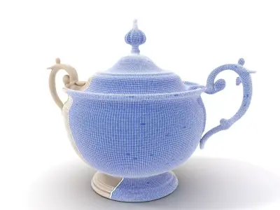 Elegant Silver Sugar Bowl model pack Low-poly 3D model