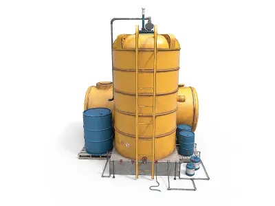 Industrial tank Low-poly 3D model get