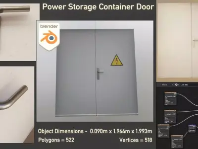 Power Storage Container Door  Low-poly 3D model