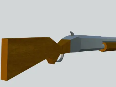 Shotgun Low-poly 3D model 6