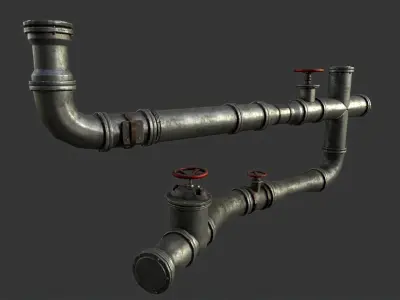 Pipes set of Low-poly 3D model