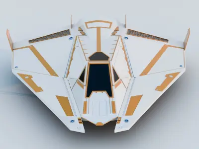 Futuristic Spaceship 02 Low-poly 3D model