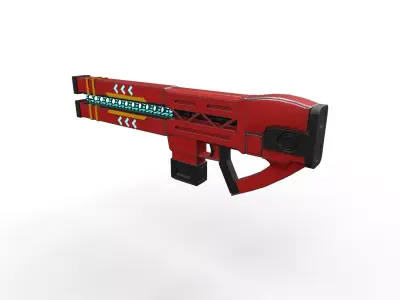 Realistic Sci-Fi Rail Gun Low-poly 3D model