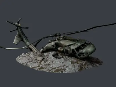 Sikorsky UH60 Black Hawk Military Helicopter Game Ready Pack 03 Low-poly 3D model