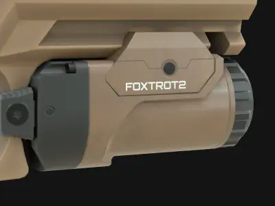 SIG Foxtrot2 Weapon Mounted Flashlight Attachment - Game Asset Low-poly 3D model