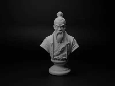 Chinese Kung Fu Master Bust Chess 3D print model purchase