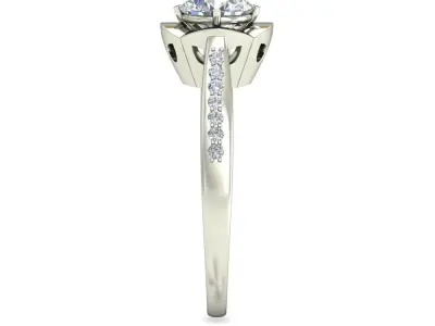 Solitaire Engagement Art Deco Ring 3D print model 30