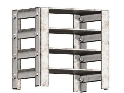 Rusty Steel Rack 3D model