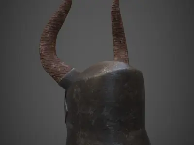Helmet horned Low-poly 3D model