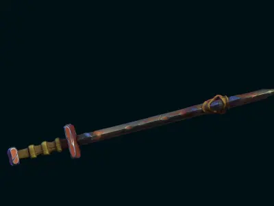 Stylized Lizard Sword PBR low-poly PBR-SPEC-GLOSS Low-poly 3D model