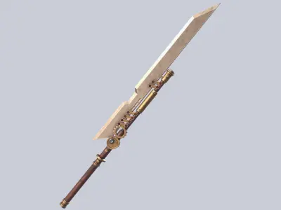 Steampunk blade Low-poly 3D model get