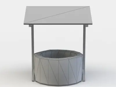 Well trash can Low-poly 3D model