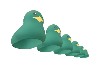 Matryoshka Duck Decoration V1 002 Low-poly 3D model