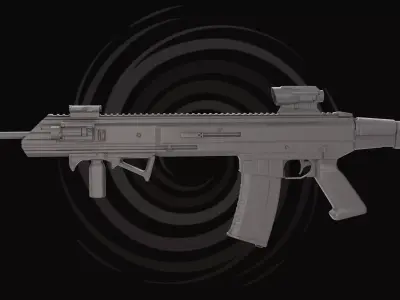 3D Modern Assault Rifle Model 3D model
