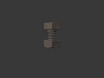 M4 Hex Bolts and Nuts with Rusty Iron Texture 3D model