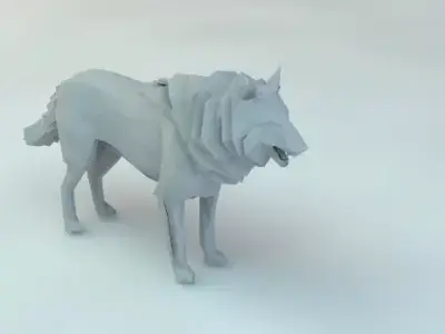 low poly wolf Free 3D model