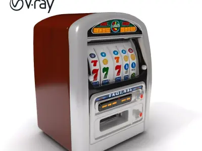 Vintage Slot Machine Model Pack with Detailed Design Low-poly 3D model