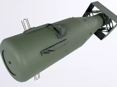 Little Boy Atom Bomb Low-poly 3D model