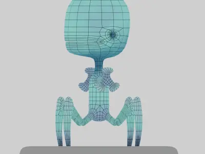 Alien cartoon   Low-poly 3D model