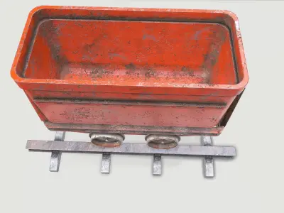 Mine Wagon 3 Low-poly 3D model