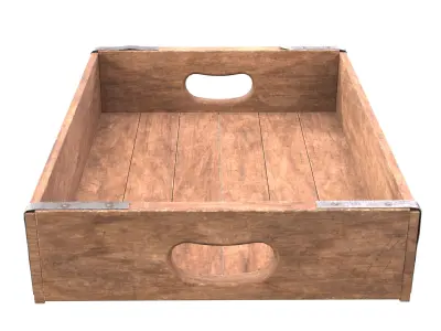 Wooden bakery box Low-poly 3D model