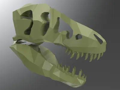 T-Rex Skull Low Poly Free 3D model