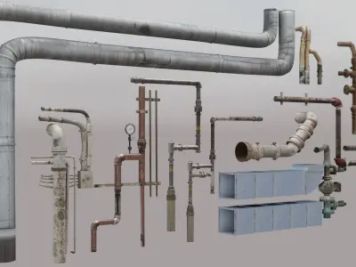 Pipes Asset Free 3D model