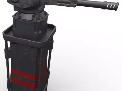 DCA antiaircraft tower or space tower Free low-poly 3D model