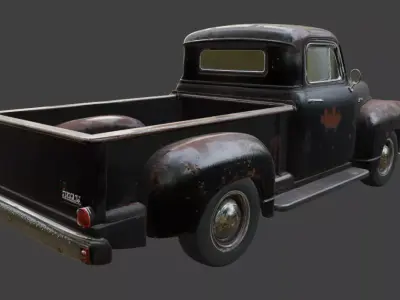 Vintage Rusty Pickup Truck 3D Model 3D model 36