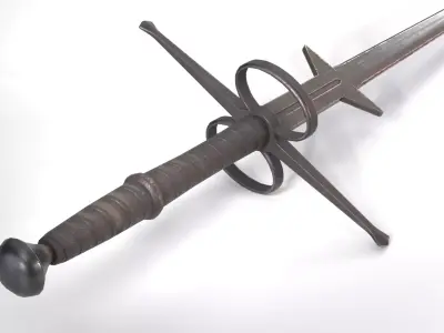Zweihander Sword Low-poly 3D model purchase